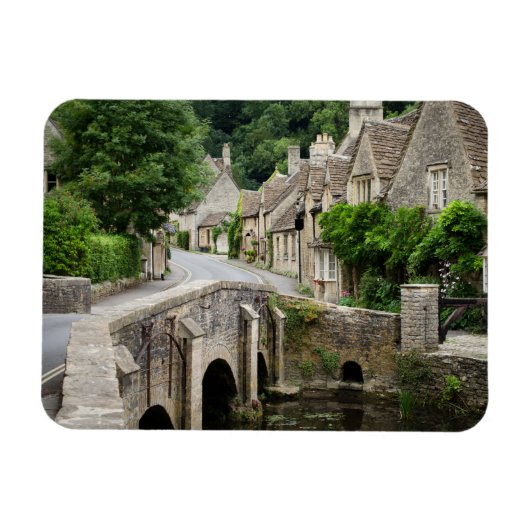 Die Brücke in Castle Combe, britischer Rechteckmag Magnet (Horizontal)