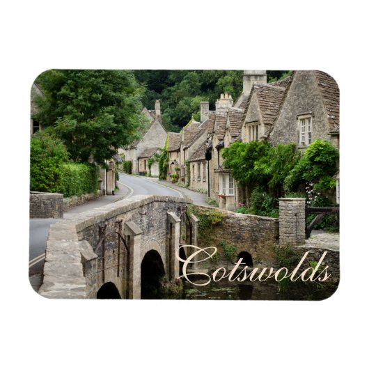 Die Brücke in Castle Combe, britischer Textmagnet Magnet (Horizontal)