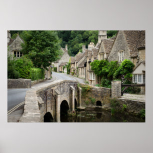 Die Brücke in Castle Combe, britisches Plakat