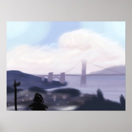 Die Brücke in der Dämmerung Poster (Vorne)