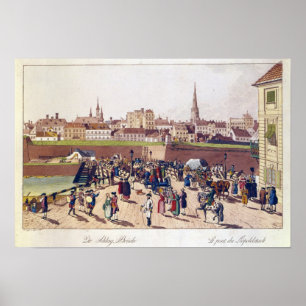 Die Brücke in Leopoldstadt, Wien, 1780 Poster