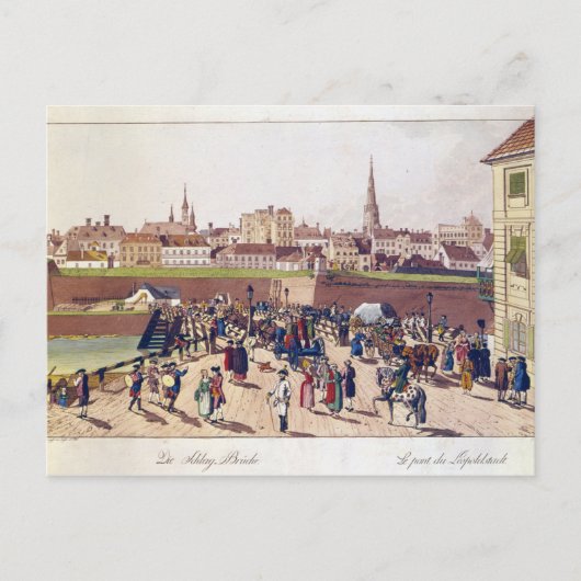 Die Brücke in Leopoldstadt, Wien, 1780 Postkarte (Vorderseite)