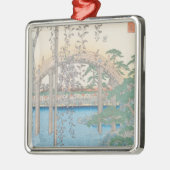 Die Brücke mit Glyzinien oder Kameido Tenjin Silbernes Ornament (Links)