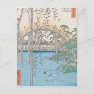 Die Brücke mit Wisteria oder Kameido Tenjin Postkarte