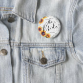 Die Brücke | Sonnenblumen Florals Individuelle Nam Button (Beispiel)