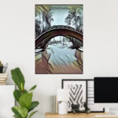 Die Brücke über das Wasser | AI Art Poster (Heimbüro)