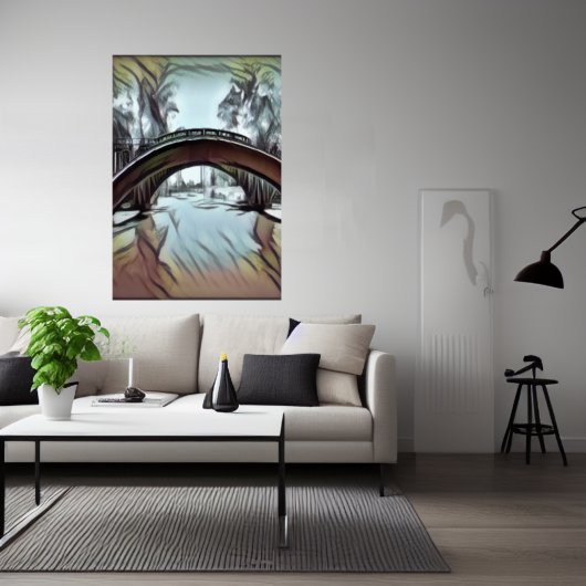 Die Brücke über das Wasser | AI Art Poster