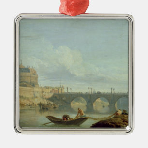Die Brücke und das Schloss Sant'Angelo, 1745 Silbernes Ornament