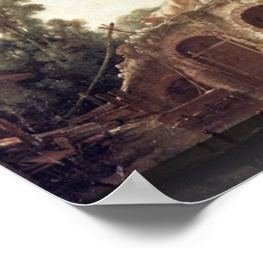 Die Brücke von Boucher François Poster (Ecke)