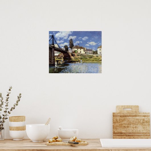 Die Brücke von Villeneuve-la-Garenne Poster (Küche)