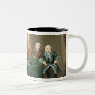 Die Brüder Clarke mit anderen Herren, die Wi Zweifarbige Tasse