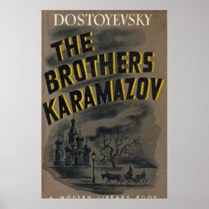 Die Brüder Karamasow Dostojewski Vintage-Buch c Poster