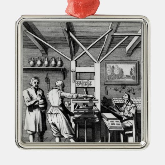 Die Buchbinderei von Laurens Janszoon Koster Silbernes Ornament (Vorne)