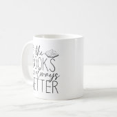Die Bücher sind immer besser Kaffeetasse (Vorderseite Links)