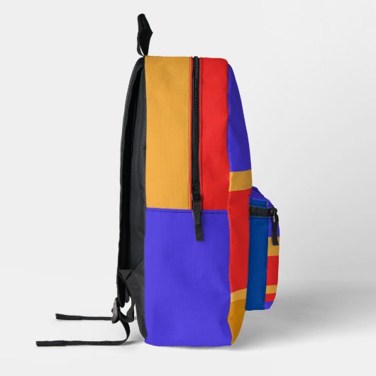 Die Büchertasche für Kinder in den Grundfarben Bedruckter Rucksack (Links)