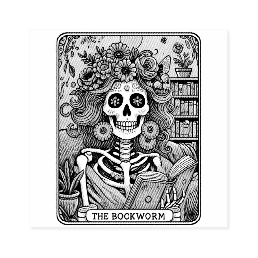 Die Bücherwurm Gummistempel (Prägung)