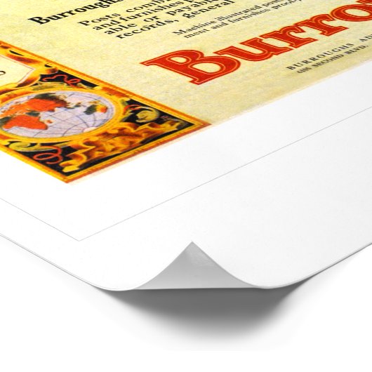 Die Buchführungsmaschine von gestern Poster (Ecke)