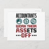 Die Buchhalter arbeiten ihre Vermögenswerte aus de Postkarte (Vorne/Hinten)