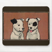 die Buchillustration 1914 zwei pitbull Hundekinder Mousepad (Vorne)