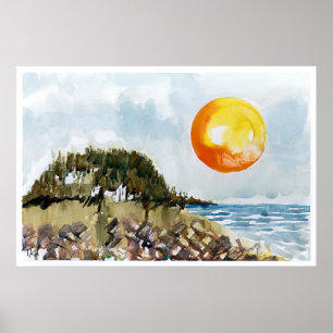 Die Bucht des Surfers Poster