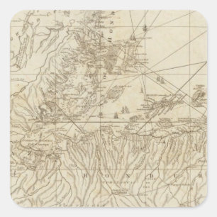 Die Bucht von Honduras Quadratischer Aufkleber