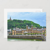 Die Bucht von La Concha mit einer Statue Christi. Postkarte (Vorne/Hinten)