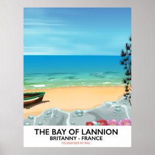 Die Bucht von Lannion France Reiseplakat Poster