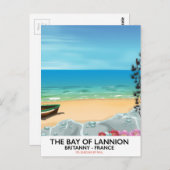 Die Bucht von Lannion France Reiseplakat Postkarte (Vorne/Hinten)