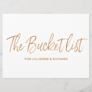 "Die Bucket List" Hochzeit Stilvolles Gold-Rosen-S Einladung