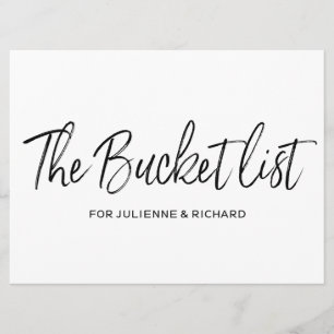 "Die Bucket List" Stylisches beschriftetes Hochzei Einladung