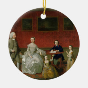 Die Buckley-Eber Familie, c.1758-60 (Öl auf Keramik Ornament