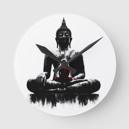 Die Buddha-Wanduhr Runde Wanduhr (Vorderseite)