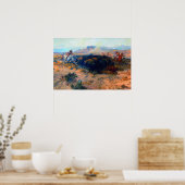 Die Buffalo-Jagd auf die amerikanische Ureinwohner Poster (Küche)