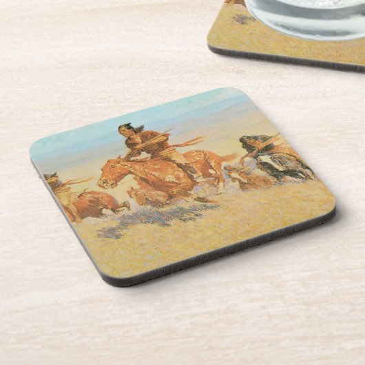 Die Buffalo-Läufer, das große Horn-Becken von Remi Getränkeuntersetzer (Linke Seite)