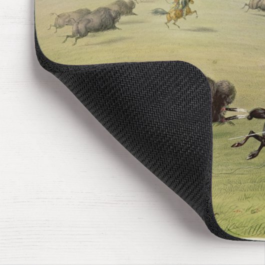 Die Büffel-Jagd, c.1832 Mousepad (Ecke)