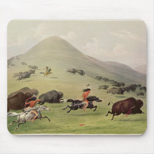 Die Büffel-Jagd, c.1832 Mousepad (Vorne)