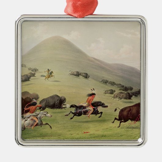 Die Büffel-Jagd, c.1832 Silbernes Ornament (Vorne)