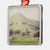 Die Büffel-Jagd, c.1832 Silbernes Ornament (Links)