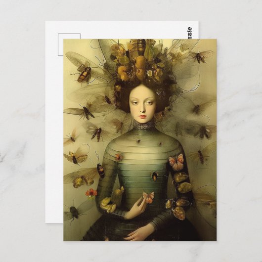 Die Bug Lady Creepy Vintag Postkarte (Vorne/Hinten)