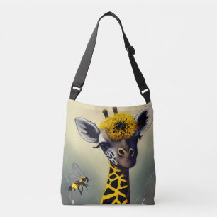 Die Bumble Giraffe whimsical digitale Kunst Tragetaschen Mit Langen Trägern