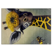 Die Bumble-Giraffe Whimsical-Digitalkunst Schneidebrett (Vorderseite)