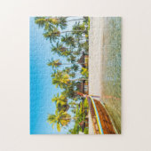 Die Bungalowe des Fremdenverkehrsorts auf dem Puzzle (Vertikal)