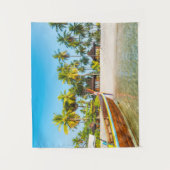 Die Bungalowe des Fremdenverkehrsorts auf dem Wandteppich (Vorderseite)