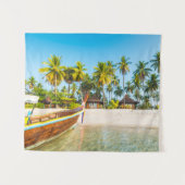 Die Bungalowe des Fremdenverkehrsorts auf dem Wandteppich (Vorderseite (Horizontal))