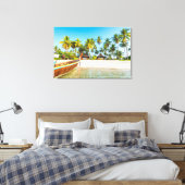 Die Bungalows am Strand | Ko Mook, Thailand Leinwanddruck (Insitu (Schlafzimmer))