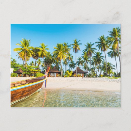 Die Bungalows des Tourist Resorts am Strand | Thai Postkarte (Vorderseite)