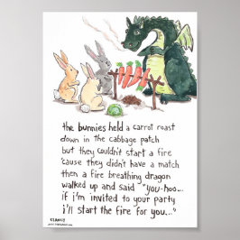 Die Bunnies hielten ein Karottenrost - Poster