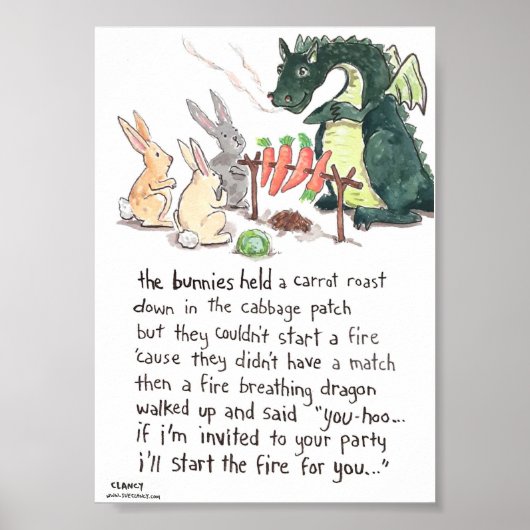 Die Bunnies hielten ein Karottenrost - Poster (Vorne)