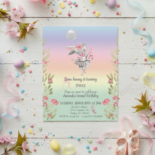 Die "Bunny Oaster Ballerina Birthday Invit" des Ki