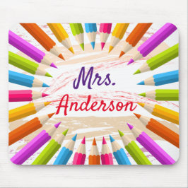 Die bunten Bleistifte des personalisierten Lehrers Mousepad